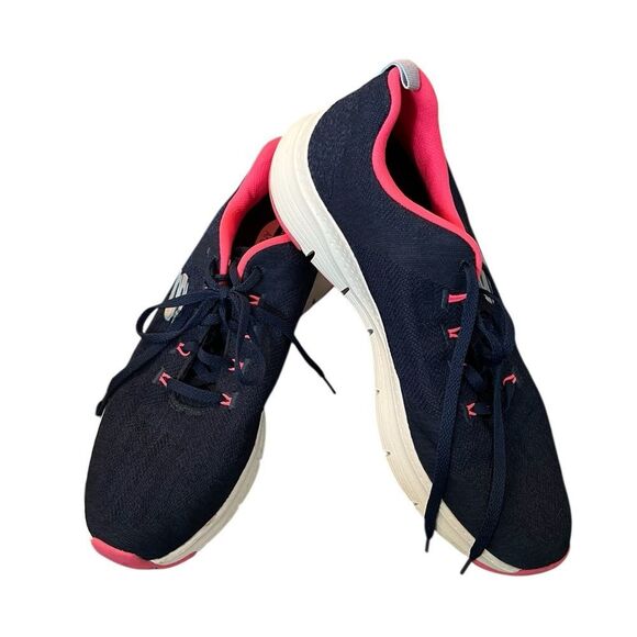 Navy and Pink Athletic Sneakers - Sketchers Size 10 - Picture 1 of 6
